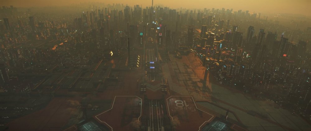 Star Citzien 3.5 - ArcCorp, Area 18 Landing Zone. No-Fly Zone.